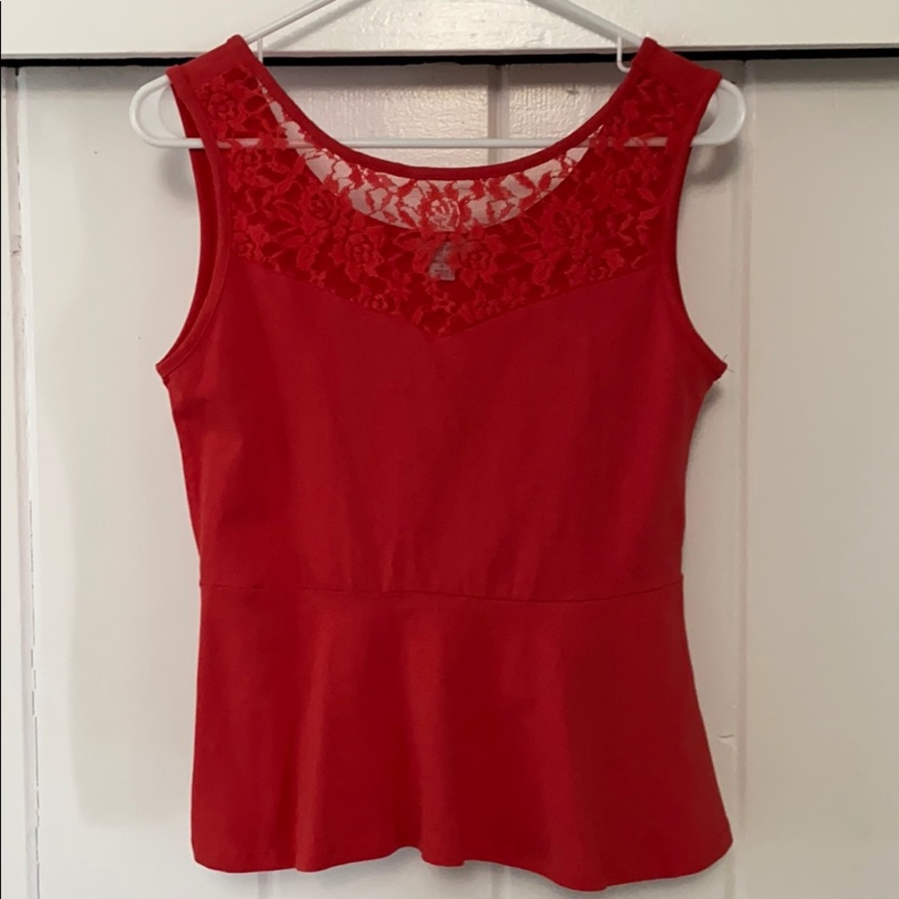 Red lace top